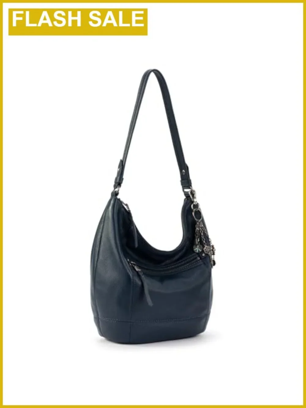 Large Slouchy Leather Hobo Bag Shoulder Purse with Zip Pocket